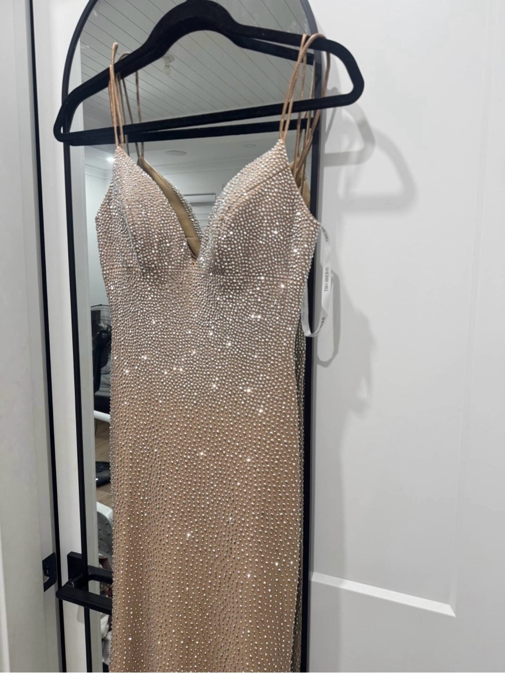 Sherri Hill nude and silver dress